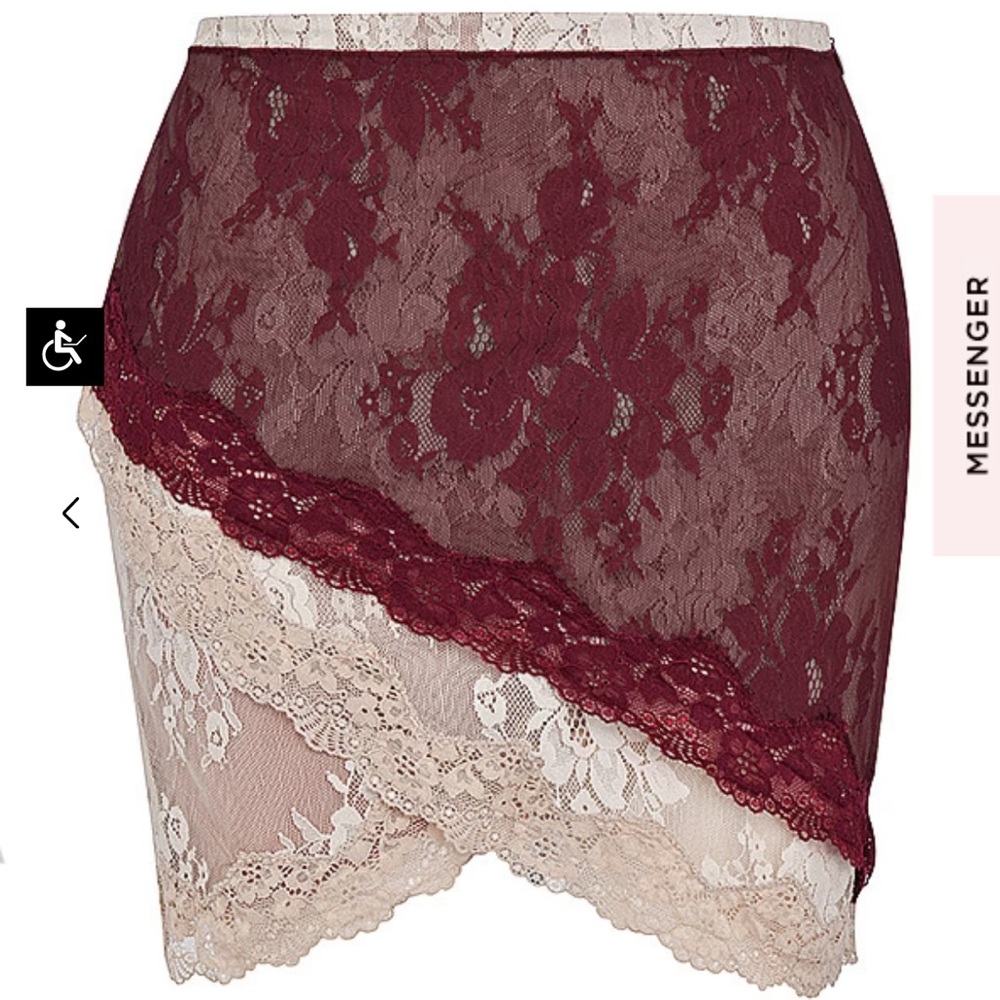 MELISSA ROCKS HOUSE OF CB LACE MINI SKIRT